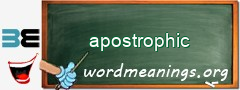 WordMeaning blackboard for apostrophic